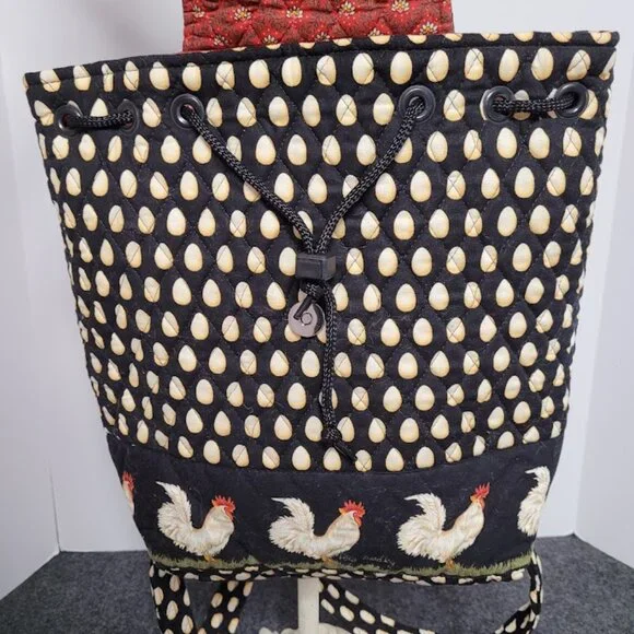 (Rare) Retired Vintage Vera Bradley Chanticleer Rooster Drawstring Backpack - Picture 3 of 13